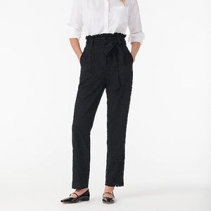 J. Crew lace paper bag bow pants in black. Size 2P